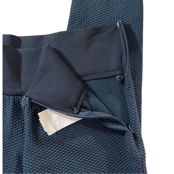 Akris Punta High Waisted Leggings, Pull On/Side Zipper, Blue/Black, Size 8 - Picture 5 of 8